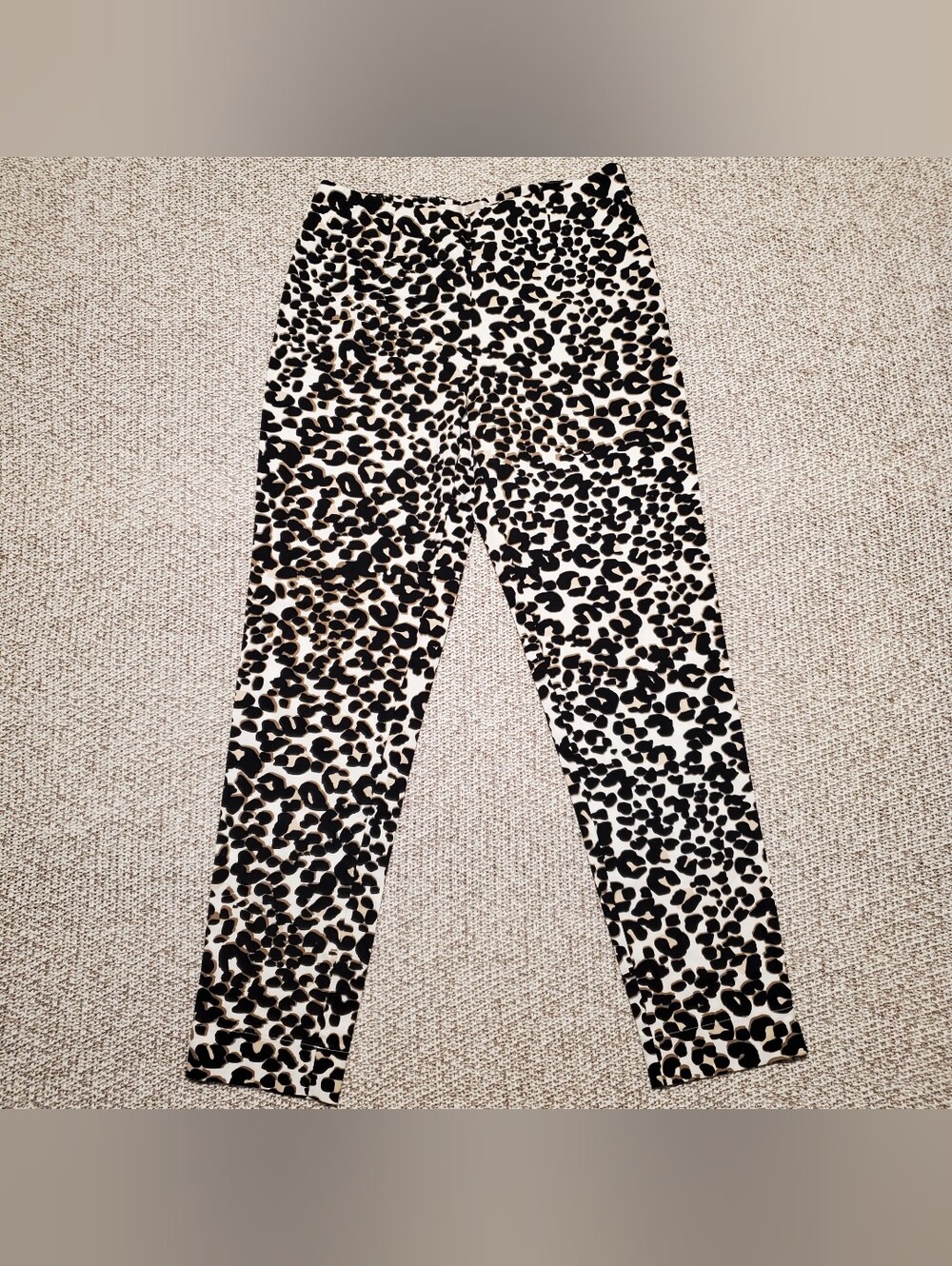 Leopard Print Leggings - Black & Cream